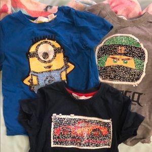 Lot of 3 boys flip sequin shirts